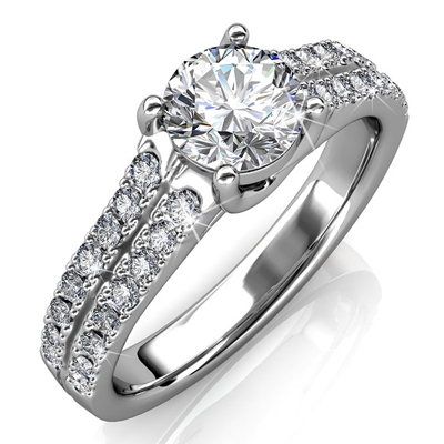 Amazing ring med Swarovski krystaller 58